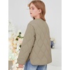 image:imageFlygo Girls Lightweight Quilted Jackets Winter Warm Puffer Coat 514Y  Snap Button Collarless Crewneck 2 Pockets Cozy Insulted Padded Outerwear Puffy Coat for School Outdoor Christmas GiftKhaki