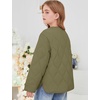 image:imageFlygo Girls Lightweight Quilted Jackets Winter Warm Puffer Coat 514Y  Snap Button Collarless Crewneck 2 Pockets Cozy Insulted Padded Outerwear Puffy Coat for School Outdoor Christmas GiftGreen