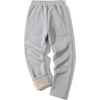 image:imageFlygo Mens Fleece Lined Pants Winter Active Track Joggers Sweatpants  Fully Warm Sherpa Lining Thermal Pants Men Drawstring Elastic Waist Pockets Running Athletic Workout Fleece JoggerLight Greyopen Bottom