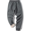 image:imageFlygo Mens Fleece Lined Pants Winter Active Track Joggers Sweatpants  Fully Warm Sherpa Lining Thermal Pants Men Drawstring Elastic Waist Pockets Running Athletic Workout Fleece JoggerDark Greyribbed Bottom