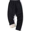 image:imageFlygo Mens Fleece Lined Pants Winter Active Track Joggers Sweatpants  Fully Warm Sherpa Lining Thermal Pants Men Drawstring Elastic Waist Pockets Running Athletic Workout Fleece JoggerBlackopen Bottom