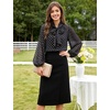 image:imageFlygo Women Polka Dot Top Long Sleeve Chiffon Blouse Bow Tie Neck  Lightweight Chiffon Fabric Elastic Bubble Cuffs Button Front Loose Fit Ideal for Office amp Daily Casual OutfitsBlack