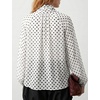 image:imageFlygo Women Polka Dot Top Long Sleeve Chiffon Blouse Bow Tie Neck  Lightweight Chiffon Fabric Elastic Bubble Cuffs Button Front Loose Fit Ideal for Office amp Daily Casual OutfitsWhite