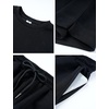 image:imageFlygo Womens 2 Piece Lounge Sets Matching Summer Vacation Outfits  Crewneck Short Sleeve ShirtampWide Leg Drawstring Pants Athleisure Side Slit Sets with Pockets Travel Airport Beach SweatsuitBlack