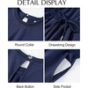image:imageFlygo Womens One Piece Jumpsuit Long Sleeve Wide Leg Rompers with Pockets  Crewneck Sexy Back Cutout Drawstring High Waist Dressy Casual Outfits Comfy Loose Fit Fall Work Travel Airport ClothesNavyblue