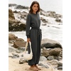 image:imageFlygo Womens One Piece Jumpsuit Long Sleeve Wide Leg Rompers with Pockets  Crewneck Sexy Back Cutout Drawstring High Waist Dressy Casual Outfits Comfy Loose Fit Fall Work Travel Airport ClothesDarkgrey