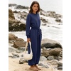 image:imageFlygo Womens One Piece Jumpsuit Long Sleeve Wide Leg Rompers with Pockets  Crewneck Sexy Back Cutout Drawstring High Waist Dressy Casual Outfits Comfy Loose Fit Fall Work Travel Airport ClothesNavyblue