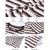 image:imageFlygo Womens Striped Midi Tshirt Dress Crewneck Long Sleeve Shift DressesBrownwhite