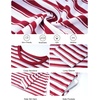 image:imageFlygo Womens Striped Midi Tshirt Dress Crewneck Long Sleeve Shift DressesRedwhite