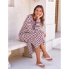 image:imageFlygo Womens Striped Midi Tshirt Dress Crewneck Long Sleeve Shift DressesRedwhite
