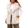 image:imageFlygo Faux Fur Vest Women Sleeveless Lapel Collar Fluffy Jacket Coats  Open Front Fur Vests Jackets Mid Length Fuzzy Shaggy Furry Outerwear Fall Winter Pockets Warm CasualBeige