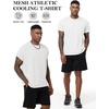 image:imageFlygo 15 Pack Mens Workout Shirts Dry Fit Underarm Mesh Cooling Gym Tops  Quick Dry Athletic Tees Moisture Wicking Crewneck Short Raglan Sleeve Breathable Mesh Plain T Shirts for Fitness Running5pcswhite