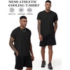 image:imageFlygo 15 Pack Mens Workout Shirts Dry Fit Underarm Mesh Cooling Gym Tops  Quick Dry Athletic Tees Moisture Wicking Crewneck Short Raglan Sleeve Breathable Mesh Plain T Shirts for Fitness Running5pcsblack