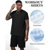 image:imageFlygo 15 Pack Mens Workout Shirts Dry Fit Underarm Mesh Cooling Gym Tops  Quick Dry Athletic Tees Moisture Wicking Crewneck Short Raglan Sleeve Breathable Mesh Plain T Shirts for Fitness RunningBlack