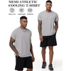 image:imageFlygo 15 Pack Mens Workout Shirts Dry Fit Underarm Mesh Cooling Gym Tops  Quick Dry Athletic Tees Moisture Wicking Crewneck Short Raglan Sleeve Breathable Mesh Plain T Shirts for Fitness Running5pcsgrey