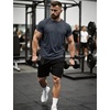image:imageFlygo 15 Pack Mens Workout Shirts Dry Fit Underarm Mesh Cooling Gym Tops  Quick Dry Athletic Tees Moisture Wicking Crewneck Short Raglan Sleeve Breathable Mesh Plain T Shirts for Fitness RunningDarkgrey