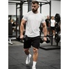 image:imageFlygo 15 Pack Mens Workout Shirts Dry Fit Underarm Mesh Cooling Gym Tops  Quick Dry Athletic Tees Moisture Wicking Crewneck Short Raglan Sleeve Breathable Mesh Plain T Shirts for Fitness RunningWhite