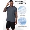 image:imageFlygo 15 Pack Mens Workout Shirts Dry Fit Underarm Mesh Cooling Gym Tops  Quick Dry Athletic Tees Moisture Wicking Crewneck Short Raglan Sleeve Breathable Mesh Plain T Shirts for Fitness RunningDarkgrey