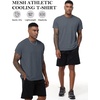 image:imageFlygo 15 Pack Mens Workout Shirts Dry Fit Underarm Mesh Cooling Gym Tops  Quick Dry Athletic Tees Moisture Wicking Crewneck Short Raglan Sleeve Breathable Mesh Plain T Shirts for Fitness Running5pcsdarkgrey