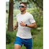 image:imageFlygo 15 Pack Mens Workout Shirts Dry Fit Underarm Mesh Cooling Gym Tops  Quick Dry Athletic Tees Moisture Wicking Crewneck Short Raglan Sleeve Breathable Mesh Plain T Shirts for Fitness Running5pcswhite