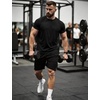 image:imageFlygo 15 Pack Mens Workout Shirts Dry Fit Underarm Mesh Cooling Gym Tops  Quick Dry Athletic Tees Moisture Wicking Crewneck Short Raglan Sleeve Breathable Mesh Plain T Shirts for Fitness RunningBlack