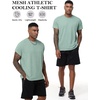 image:imageFlygo 15 Pack Mens Workout Shirts Dry Fit Underarm Mesh Cooling Gym Tops  Quick Dry Athletic Tees Moisture Wicking Crewneck Short Raglan Sleeve Breathable Mesh Plain T Shirts for Fitness RunningBlackwhitegreydarkgreybeangreen