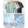 image:imageFlygo 15 Pack Mens Workout Shirts Dry Fit Underarm Mesh Cooling Gym Tops  Quick Dry Athletic Tees Moisture Wicking Crewneck Short Raglan Sleeve Breathable Mesh Plain T Shirts for Fitness Running5pcsdarkgrey