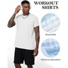 image:imageFlygo 15 Pack Mens Workout Shirts Dry Fit Underarm Mesh Cooling Gym Tops  Quick Dry Athletic Tees Moisture Wicking Crewneck Short Raglan Sleeve Breathable Mesh Plain T Shirts for Fitness RunningWhite