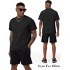 image:imageFlygo 15 Pack Mens Workout Shirts Dry Fit Underarm Mesh Cooling Gym Tops  Quick Dry Athletic Tees Moisture Wicking Crewneck Short Raglan Sleeve Breathable Mesh Plain T Shirts for Fitness Running5pcsblack
