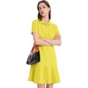 image:imageFlygo Womens Polo Dress Summer Short Sleeve Ruffle T Shirt Dress  V Neck Lapel Henley Collar Three Button Placket Soft Pique Fabric Short Mini Tunic Dress Preppy Golf Tennis ActivewearYellow