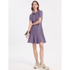 image:imageFlygo Womens Polo Dress Summer Short Sleeve Ruffle T Shirt Dress  V Neck Lapel Henley Collar Three Button Placket Soft Pique Fabric Short Mini Tunic Dress Preppy Golf Tennis ActivewearDustypurple