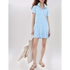 image:imageFlygo Womens Polo Dress Summer Short Sleeve Ruffle T Shirt Dress  V Neck Lapel Henley Collar Three Button Placket Soft Pique Fabric Short Mini Tunic Dress Preppy Golf Tennis ActivewearLightblue