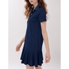 image:imageFlygo Womens Polo Dress Summer Short Sleeve Ruffle T Shirt Dress  V Neck Lapel Henley Collar Three Button Placket Soft Pique Fabric Short Mini Tunic Dress Preppy Golf Tennis ActivewearNavy Blue