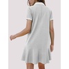 image:imageFlygo Womens Polo Dress Summer Short Sleeve Ruffle T Shirt Dress  V Neck Lapel Henley Collar Three Button Placket Soft Pique Fabric Short Mini Tunic Dress Preppy Golf Tennis ActivewearGrey
