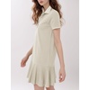 image:imageFlygo Womens Polo Dress Summer Short Sleeve Ruffle T Shirt Dress  V Neck Lapel Henley Collar Three Button Placket Soft Pique Fabric Short Mini Tunic Dress Preppy Golf Tennis ActivewearLightkhaki