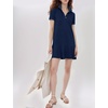 image:imageFlygo Womens Polo Dress Summer Short Sleeve Ruffle T Shirt Dress  V Neck Lapel Henley Collar Three Button Placket Soft Pique Fabric Short Mini Tunic Dress Preppy Golf Tennis ActivewearNavy Blue