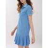 image:imageFlygo Womens Polo Dress Summer Short Sleeve Ruffle T Shirt Dress  V Neck Lapel Henley Collar Three Button Placket Soft Pique Fabric Short Mini Tunic Dress Preppy Golf Tennis ActivewearBlue
