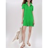 image:imageFlygo Womens Polo Dress Summer Short Sleeve Ruffle T Shirt Dress  V Neck Lapel Henley Collar Three Button Placket Soft Pique Fabric Short Mini Tunic Dress Preppy Golf Tennis ActivewearGreen