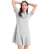 image:imageFlygo Womens Polo Dress Summer Short Sleeve Ruffle T Shirt Dress  V Neck Lapel Henley Collar Three Button Placket Soft Pique Fabric Short Mini Tunic Dress Preppy Golf Tennis ActivewearGrey