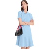 image:imageFlygo Womens Polo Dress Summer Short Sleeve Ruffle T Shirt Dress  V Neck Lapel Henley Collar Three Button Placket Soft Pique Fabric Short Mini Tunic Dress Preppy Golf Tennis ActivewearLightblue