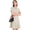 image:imageFlygo Womens Polo Dress Summer Short Sleeve Ruffle T Shirt Dress  V Neck Lapel Henley Collar Three Button Placket Soft Pique Fabric Short Mini Tunic Dress Preppy Golf Tennis ActivewearLightkhaki