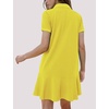 image:imageFlygo Womens Polo Dress Summer Short Sleeve Ruffle T Shirt Dress  V Neck Lapel Henley Collar Three Button Placket Soft Pique Fabric Short Mini Tunic Dress Preppy Golf Tennis ActivewearYellow