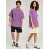 image:imageFlygo 3 Pack Mens Oversized T Shirts Summer Cotton Washed Baggy TeeBlackbeigepurple
