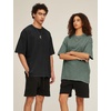 image:imageFlygo 3 Pack Mens Oversized T Shirts Summer Cotton Washed Baggy TeeBlackkhakiarmygreen