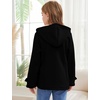 image:imageFlygo Girls Fleece Jacket Sherpa Lined Hoodie Horn Button Duffle CoatBlack