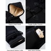 image:imageFlygo Girls Fleece Jacket Sherpa Lined Hoodie Horn Button Duffle CoatBlack