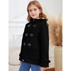 image:imageFlygo Girls Fleece Jacket Sherpa Lined Hoodie Horn Button Duffle CoatBlack