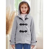 image:imageFlygo Girls Fleece Jacket Sherpa Lined Hoodie Horn Button Duffle CoatLight Grey