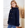 image:imageFlygo Girls Fleece Jacket Sherpa Lined Hoodie Horn Button Duffle CoatNavy