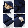 image:imageFlygo Girls Fleece Jacket Sherpa Lined Hoodie Horn Button Duffle CoatNavy